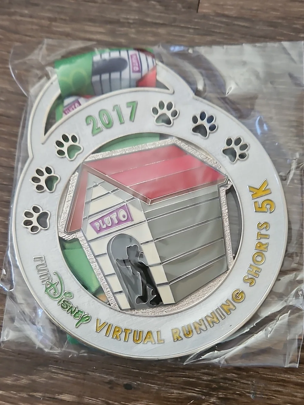 RunDisney 2017 Pluto Virtual Running Shorts Series Medals with Ribbon